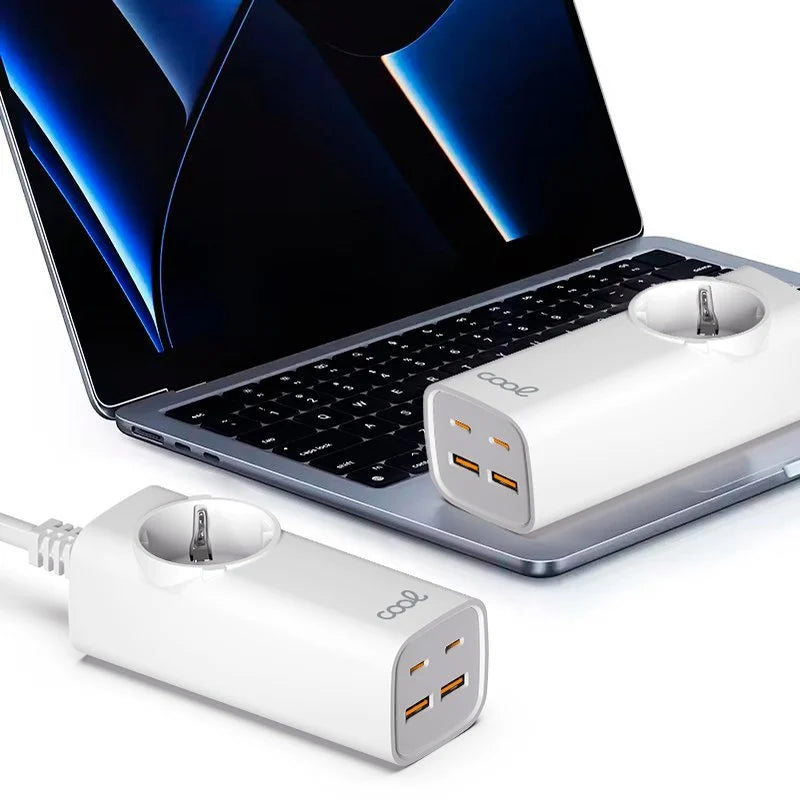 CARREGADOR MULTIPORTA UNIVERSAL COOL 65W (5 PORTOS) BRANCO