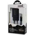 KIT 2 EM 1 TIPO C ADAPTADOR DE REDE + CABO TIPO C PRETO 1.2m COOL