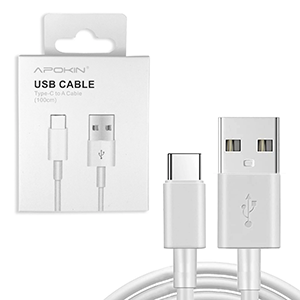 CABO USB A / TYPE C 1m BRANCO APOKIN