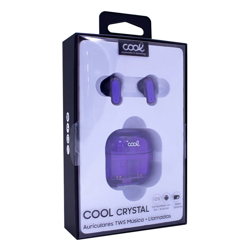 AURICULARES CRYSTAL ROXO COOL