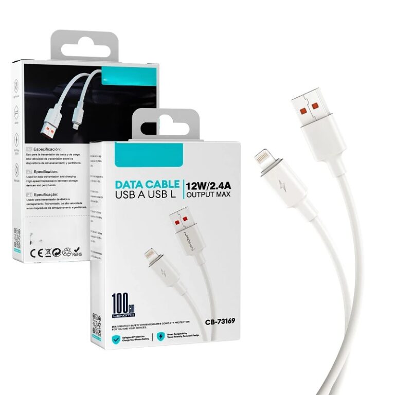 CABO USB A / LIGHTNING 1m PRETO APOKIN