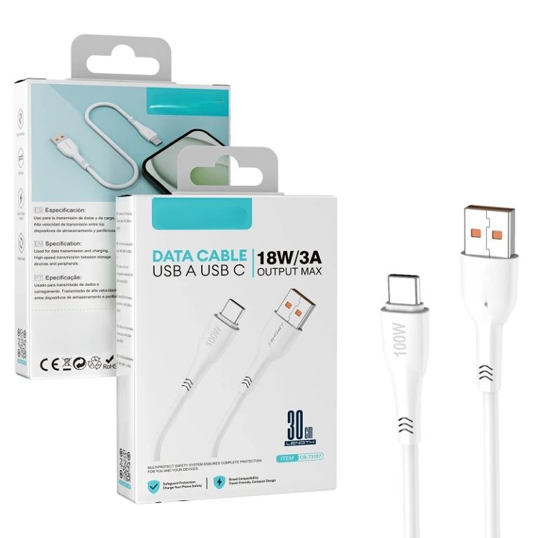 CABO USB-A-A TIPO-C 18W 3A 1 METRO BRANCO 73060