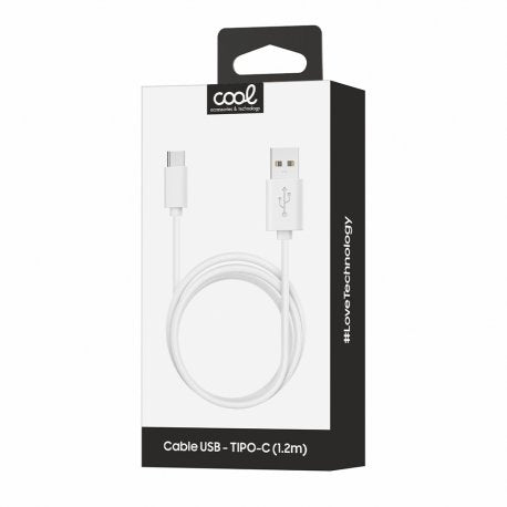 CABO USB UNIVERSAL COOL COMPATÍVEL TYPE-C (1,2 METROS) BRANCO 2,4 AMP