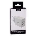CARREGADOR DE REDE ADAPTADOR USB UNIVERSAL COOL 2,4 AMPERIOS BRANCO
