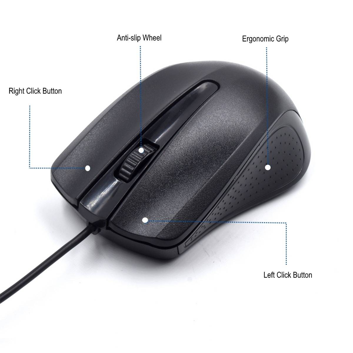 Rato Óptico Ewent USB 1000DPI Preto