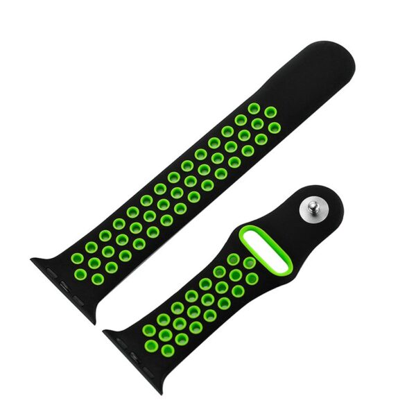 Correia COOL para Apple Watch Series 1 / 2 / 3 / 4 / 5 / 6 / 7 / 8 / 9 / SE (38 / 40 / 41 mm) Sport Preto